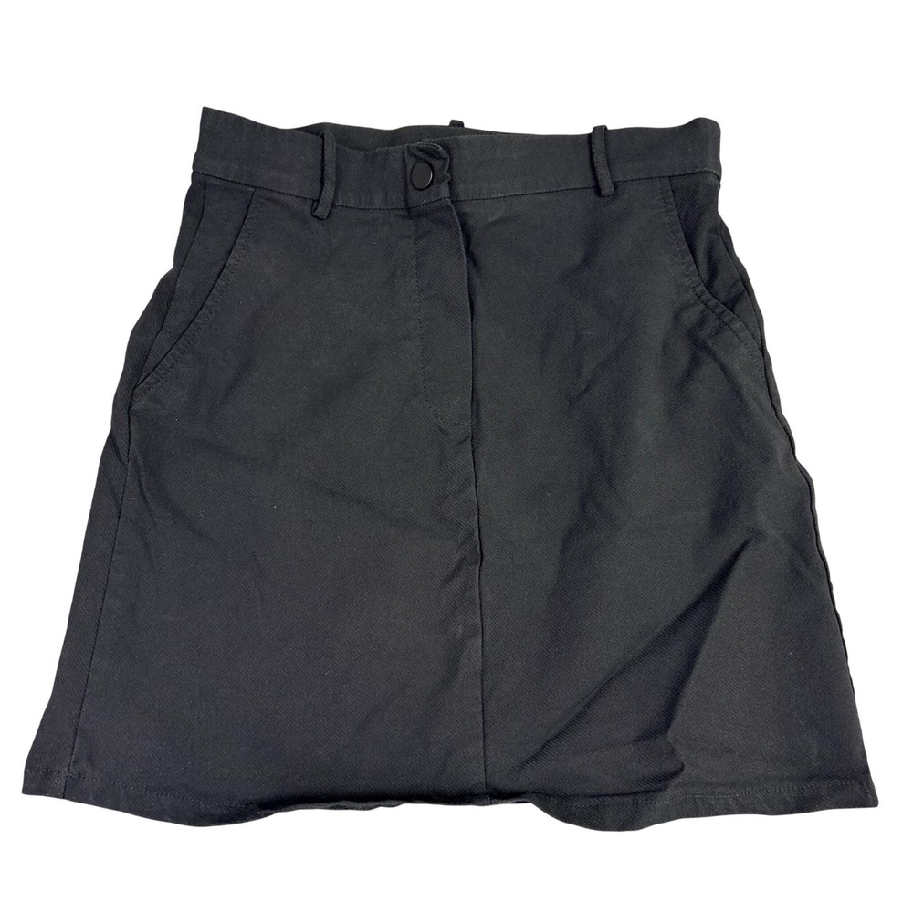 Paper Moon Small Black Stretch Textured Mini Skirt Straight Gothic Athleisure